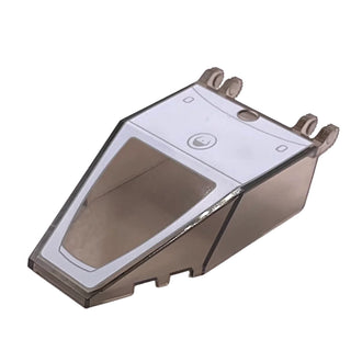 Windscreen 7 x 4 x 1 2/3 with Locking Dual 2 Fingers, 9 Teeth with White SW Y-Wing Pattern, Part# 30372pb09 Part LEGO® Trans-Brown Very Good