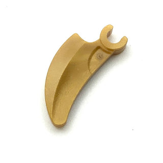 Barb/Claw/Horn/Tooth with Clip, Curved, Part# 16770 Part LEGO® Pearl Gold  