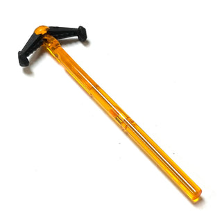 Projectile Arrow, Bar 8L with Molded Flexible Rubber Black Grappling Hooks Pattern, Part# 19020pb01 Part LEGO® Trans-Orange