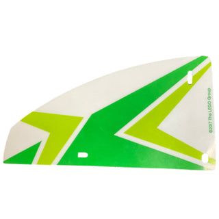 Plastic Triangle 10 x 19 Sail with Green and Lime Chevrons Pattern, Part# 32947 Part LEGO® Very Good