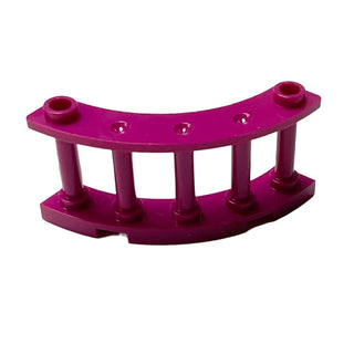 Fence 4x4x2 Quarter Round Spindled with 2 Studs, Part# 30056 Part LEGO® Magenta