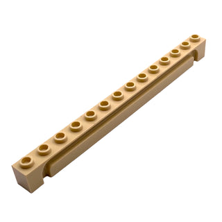 Brick, Modified 1 x 14 with Channel, Part# 4217 Part LEGO® Tan