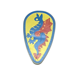 *Misprint* Minifigure, Shield Ovoid with Blue and Red Dragon on Yellow Background Pattern, Part# 2586p4c Part LEGO®