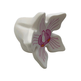 Minifigure Headgear, Hood with 5 Large Petals with Orchid Flower Pattern, Part# 54001pb02 Part LEGO® White