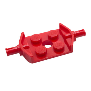 Plate, Modified 2x2 with Wheels Holder Wide and Hole, Part# 6157 Part LEGO® Red
