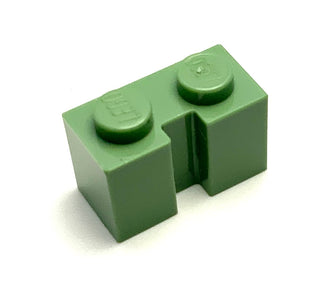 Brick, Modified 1x2 with Channel, Part# 4216 Part LEGO® Sand Green  