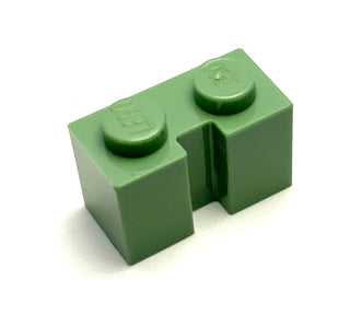 Brick, Modified 1x2 with Channel, Part# 4216 Part LEGO® Sand Green