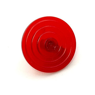 Minifigure Shield Circular Ridged Face with Stud, Part# 3876 Part LEGO® Trans-Red