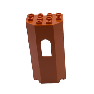 Panel 3x4x6 Turret Wall with Window, Part #30246 Part LEGO® Dark Orange Very Good 1 Part