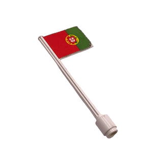 Flag on Flagpole, Straight with Portugal Pattern (Stickers), Part# 3596pb10 Part LEGO® White Very Good