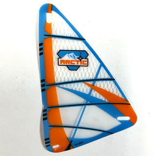 Plastic Triangle 9 x 15 Sail with Orange and Blue Arctic Pattern, Part# x772px2 Part LEGO® Very Good