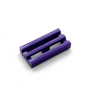 Tile Modified, 1x2 Grille with Bottom Groove/Lip, Part# 2412b Part LEGO® Dark Purple  