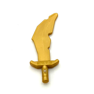 Minifigure, Weapon Sword, Scimitar with Nicks, Part# 60752 Part LEGO® Pearl Gold