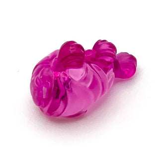 Minifigure Hair, Ponytail with Tied Sections (Rey), Part# 21777 Part LEGO® Prototype Trans-Dark Pink