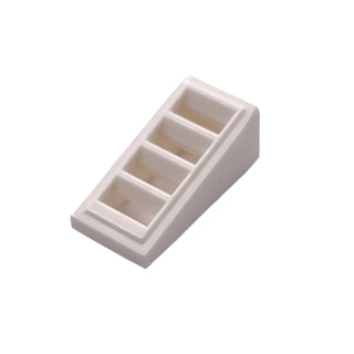 Slope 18 2 x 1 x 2/3 with Grille Pattern, Part# 61409 Part LEGO® White
