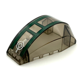 Windscreen 6x4x2 Wedge Curved with Dark Green Cockpit and Silver Crosshairs Pattern (Sticker), Part# 41883pb001 Part LEGO® Very Good