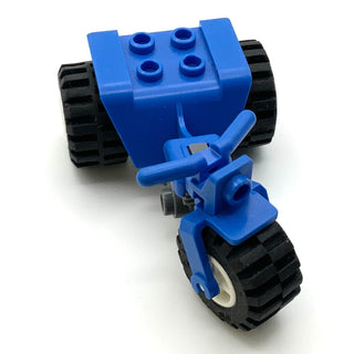 ATV/Tricycle with Dark Bluish Gray Chassis and White Wheels, Part# 30187c06 Part LEGO® Blue  