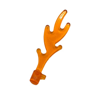 Flame Wave Rounded Straight Small with Bar End and Small Pins, Part# 6126 Part LEGO® Trans-Orange