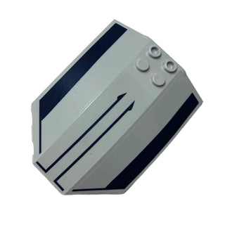 Windscreen 8 x 6 x 2 Curved Sloped Sides with Dark Blue Wide and Small Lines Pattern (Stickers), Part# x224pb012 Part LEGO® Light Bluish Gray Very Good