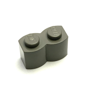 Brick, Modified 1x2 with Log Profile, Part# 30136 Part LEGO® Dark Gray 1 Part