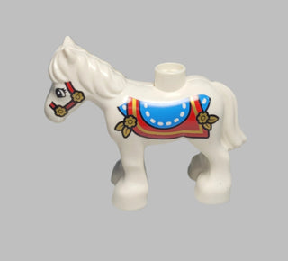 Duplo Pony with Blue and Red Saddle, horse03c01pb04 LEGO® Animals LEGO®