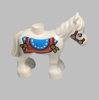 Duplo Pony with Blue and Red Saddle, horse03c01pb04 LEGO® Animals LEGO®