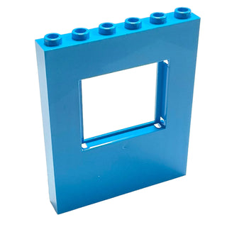Panel 1 x 6 x 6 with Window, Part# 15627 Part LEGO® Dark Azure