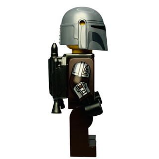 Din Djarin - Silver Beskar Armor, sw1258 (with Detailed Helmet, Printed Face, Jetpack) Minifigure LEGO®