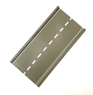 Road Baseplate 32x16 Ramp, Straight with White Center Stripe Pattern, Part# 30401px1 Part LEGO® Very Good - Dark Gray