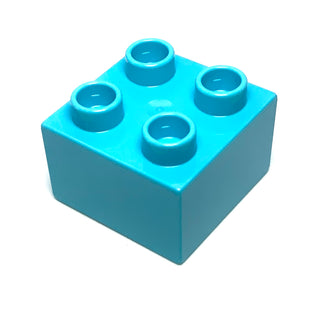 Duplo, Brick 2x2, Part# 3437 Part LEGO® Medium Azure