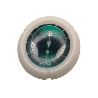 Throwing Disk with Bionicle Kanoka 279 Ga-Metru Pattern, Part# 32171pb080 Part LEGO® Glow In Dark Opaque