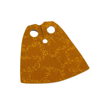 Minifigure Cape Cloth, Standard - Starched Fabric - 4.0cm Height with Dark Orange with Orange Ornaments Pattern and Sand Blue Sides, Part# 522pb010 Part LEGO®