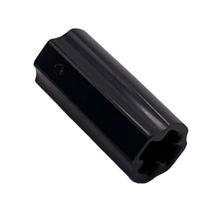 Technic, Axle Connector 2L (Smooth with x Hole + Orientation), Part# 6538c Part LEGO® Black
