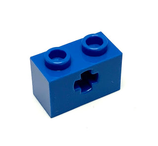 Technic, Brick 1x2 with Axle Hole, Part# 32064 Part LEGO® Blue