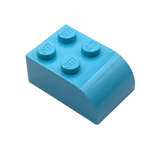Slope, Curved 3x2 with 4 Studs, Part# 6215 Part LEGO® Medium Azure