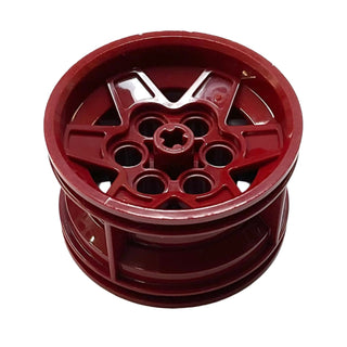 Wheel 43.2mm D. x 26mm Technic Racing Small, 6 Pin Holes, Part# 56908 Part LEGO® Dark Red