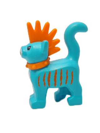 Cat Standing with Molded Orange Mohawk, 39742pb02 Minifigure LEGO®
