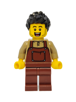 Man with Dark Tan Shirt and Red Overalls, hol260 Minifigure LEGO®