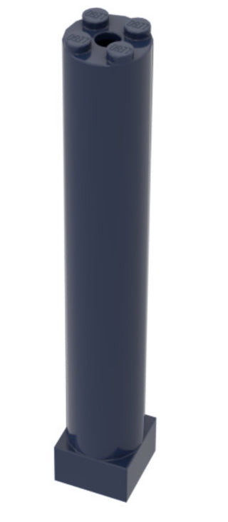 Support 2x2x11 Solid Pillar, Part# 6168c01 Part LEGO® Dark Blue  