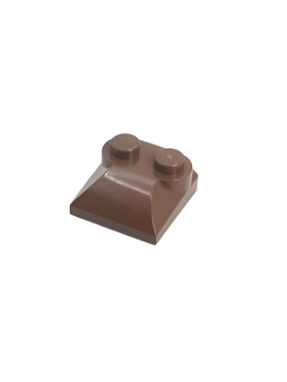Slope, Curved 2 x 2 x 2/3 with 2 Studs and Curved Sides, Part# 47457 Part LEGO® Reddish Brown