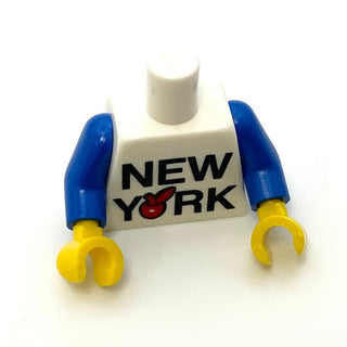 Torso New York Big Red Apple Pattern with Blue Arms/Yellow Hands, Part# 973pb2326c01 Part LEGO®