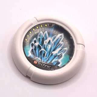 Throwing Disk with Throwbot Ski / Slizer Ice 7 Pips, Logo, and Crystal Formation Pattern, Part# 32171pb018 Part LEGO®