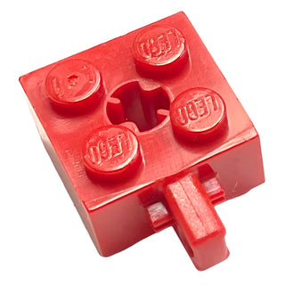 Hinge Brick 2 x 2 Locking with 1 Finger Vertical and Axle Hole, Part# 30389b Part LEGO® Red