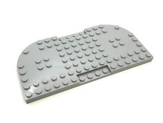 Brick, Modified 8x16x2/3 with 1x4 Indentations and 2 Rounded Corners, Part# 74166 Part LEGO® Light Bluish Gray