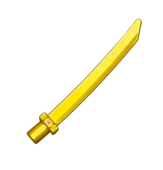 Minifigure, Weapon Sword Blade with Bar, Square Crossguard, Part #37341c Part LEGO® Pearl Gold