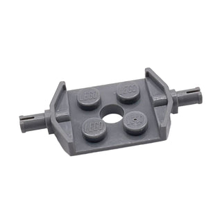 Plate, Modified 2x2 with Wheels Holder Wide and Hole, Part# 6157 Part LEGO® Dark Bluish Gray