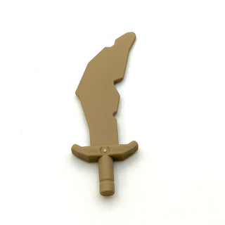 Minifigure, Weapon Sword, Scimitar with Nicks, Part# 60752 Part LEGO® Dark Tan