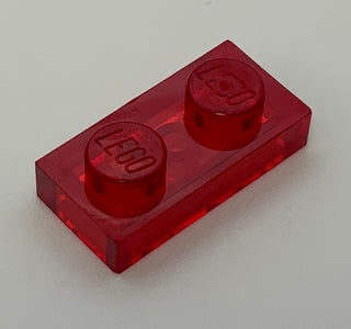 Plate 1x2, Part# 3023 Part LEGO® Trans-Red  