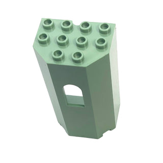 Panel 3x4x6 Turret Wall with Window, Part #30246 Part LEGO® Sand Green Very Good 1 Part