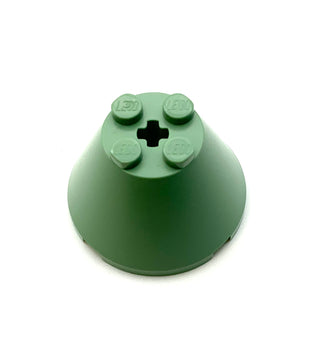 Cone 4x4x2 with Axle Hole, Part# 3943b Part LEGO® Sand Green  